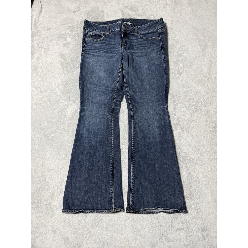 American Eagle Jeans Womens 14 Blue Artist Flare Denim Medium Wash 34x29.5